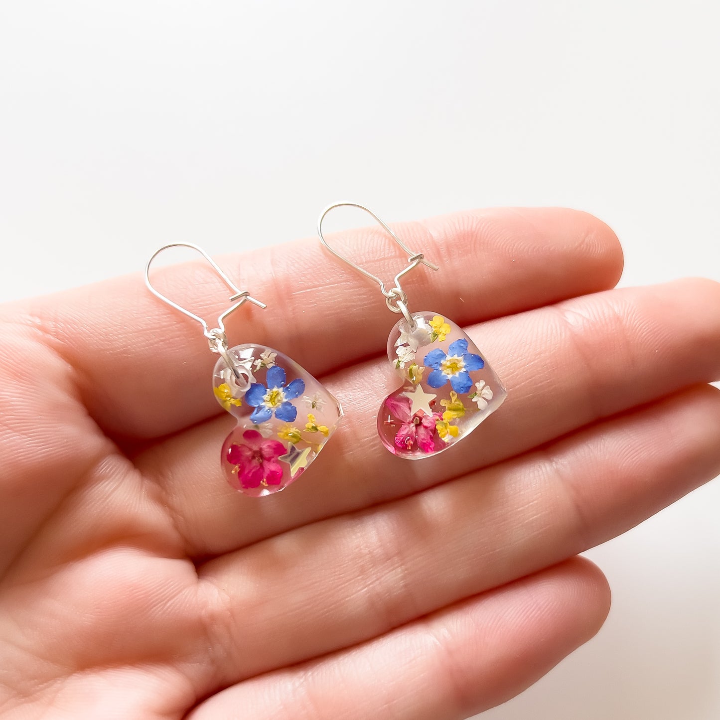 Floral Heart Dangle Earrings