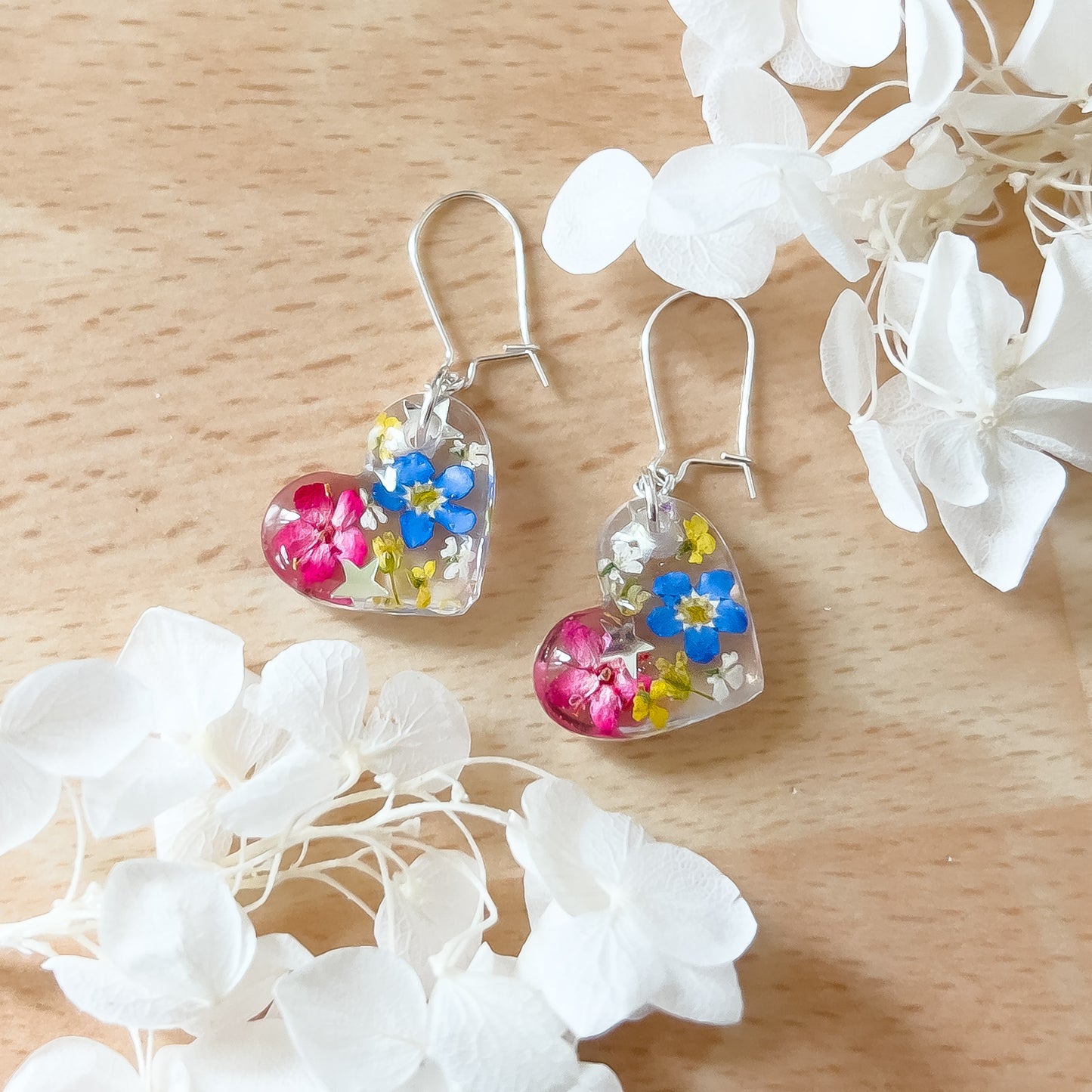 Floral Heart Dangle Earrings