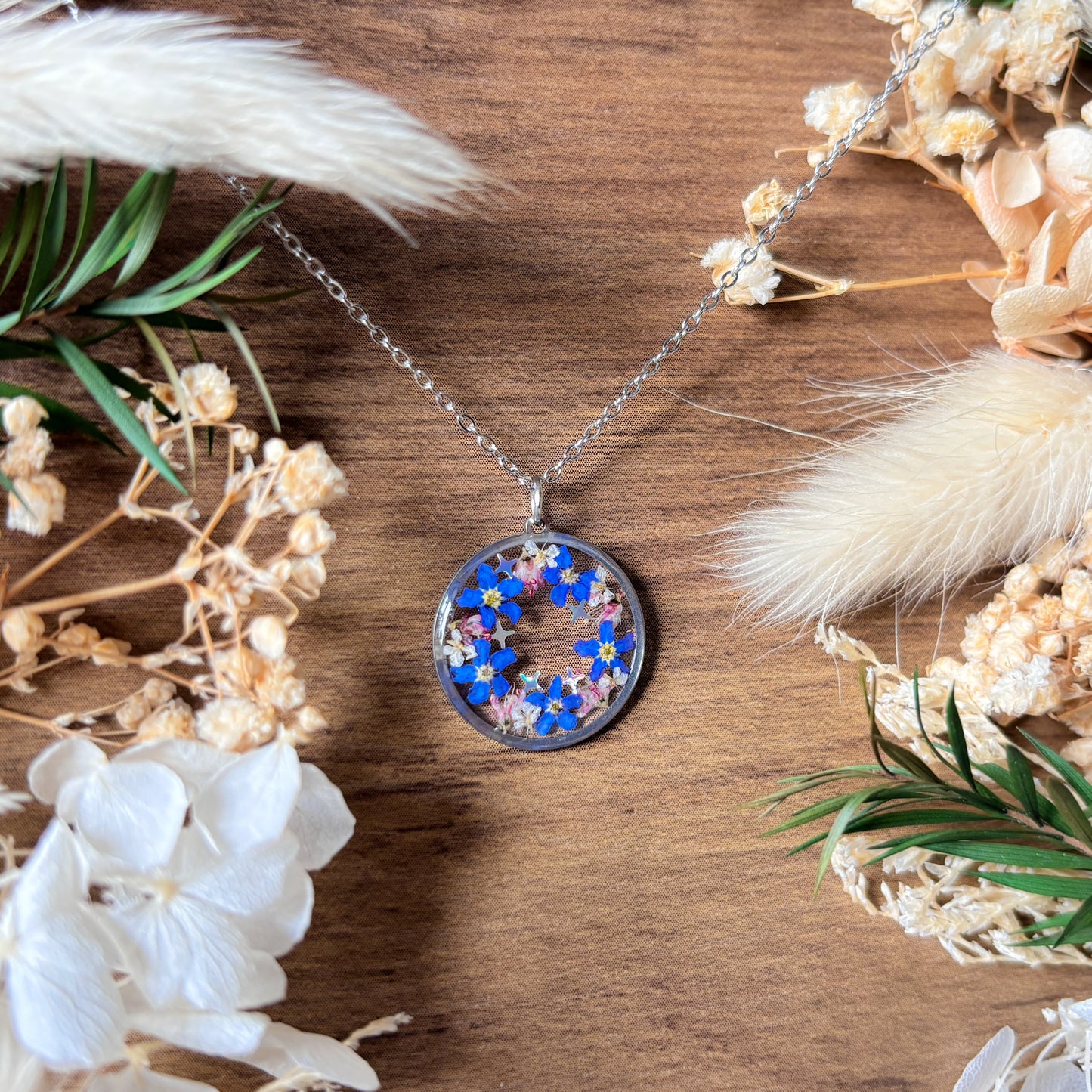 Forget Me Not Wreath Necklace