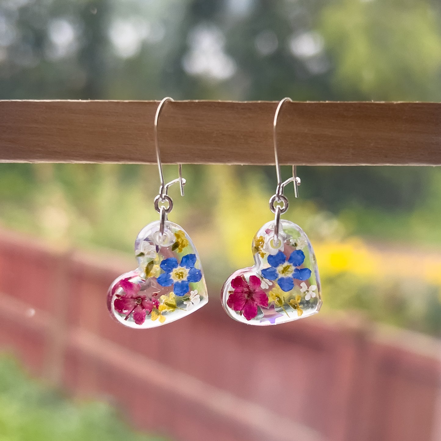 Floral Heart Dangle Earrings
