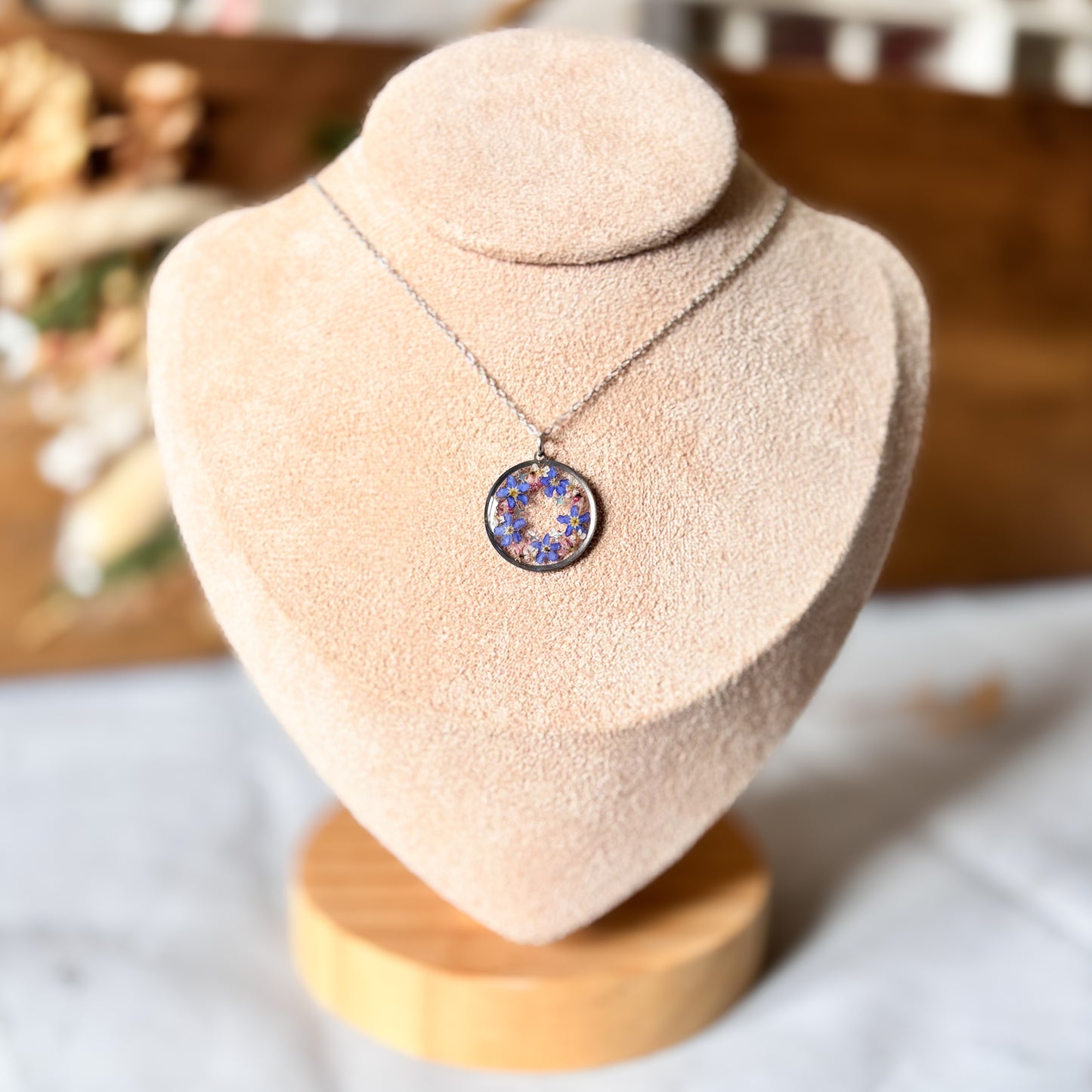 Forget Me Not Wreath Necklace