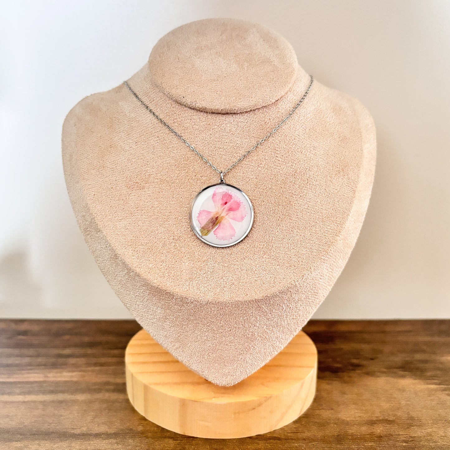 Pink Sweet Williams Necklace