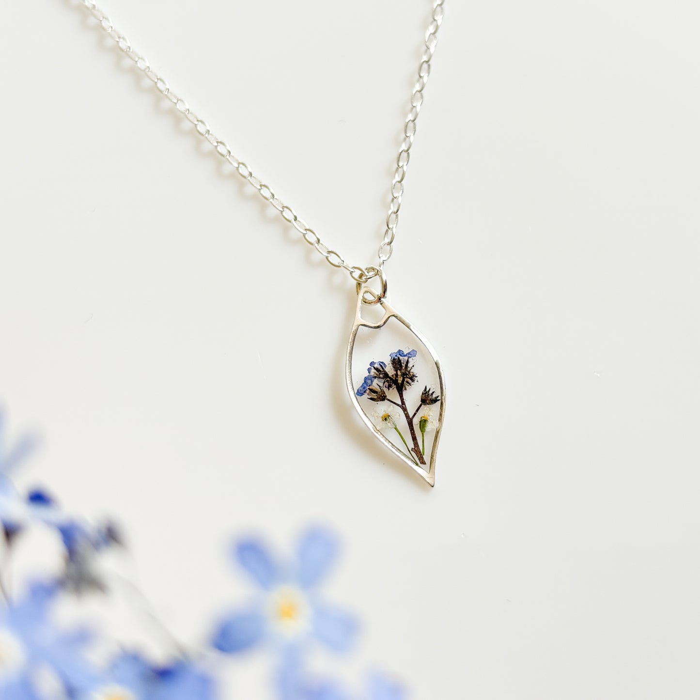 Sterling Silver Forget Me Not Drop