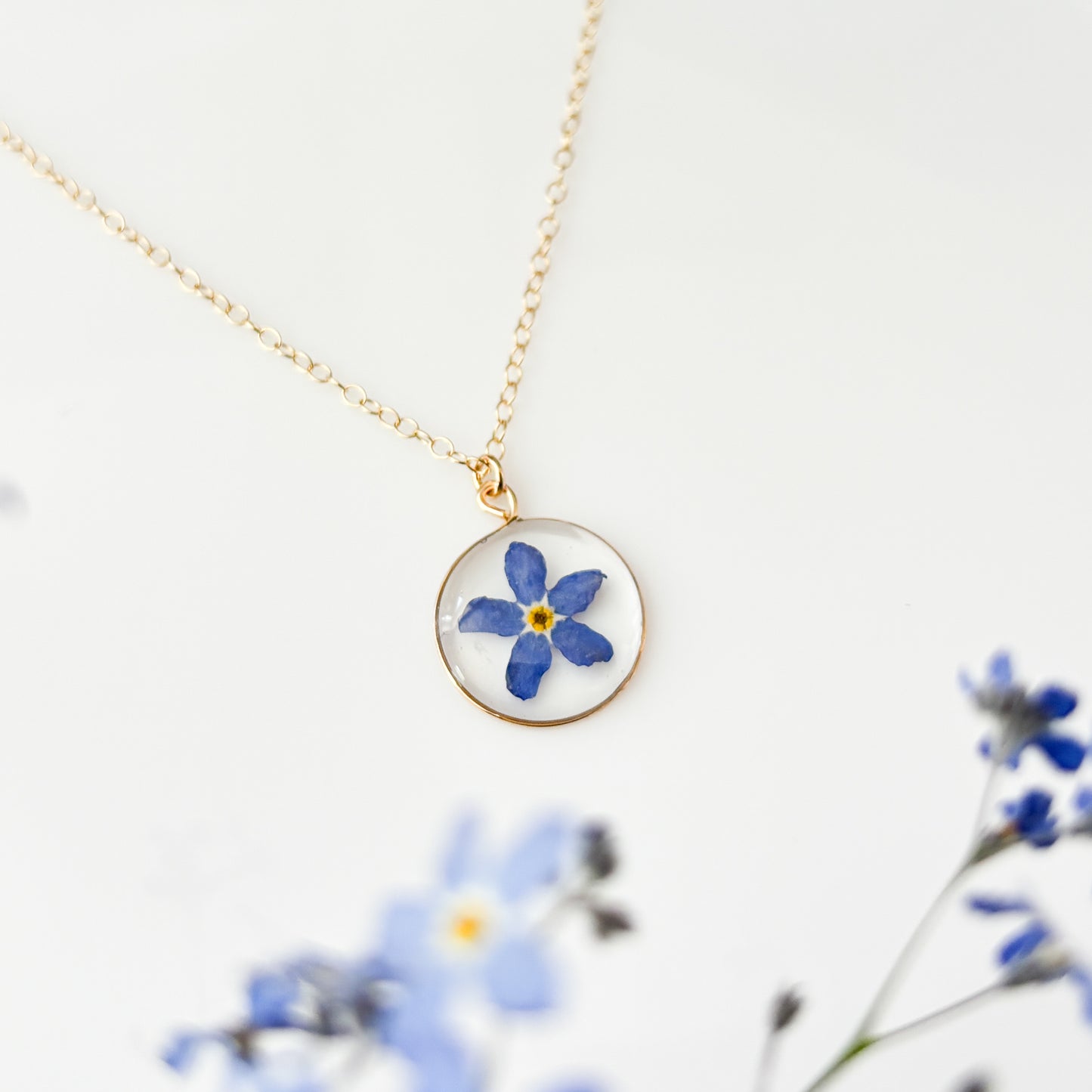 Gold Forget-Me-Not Necklace