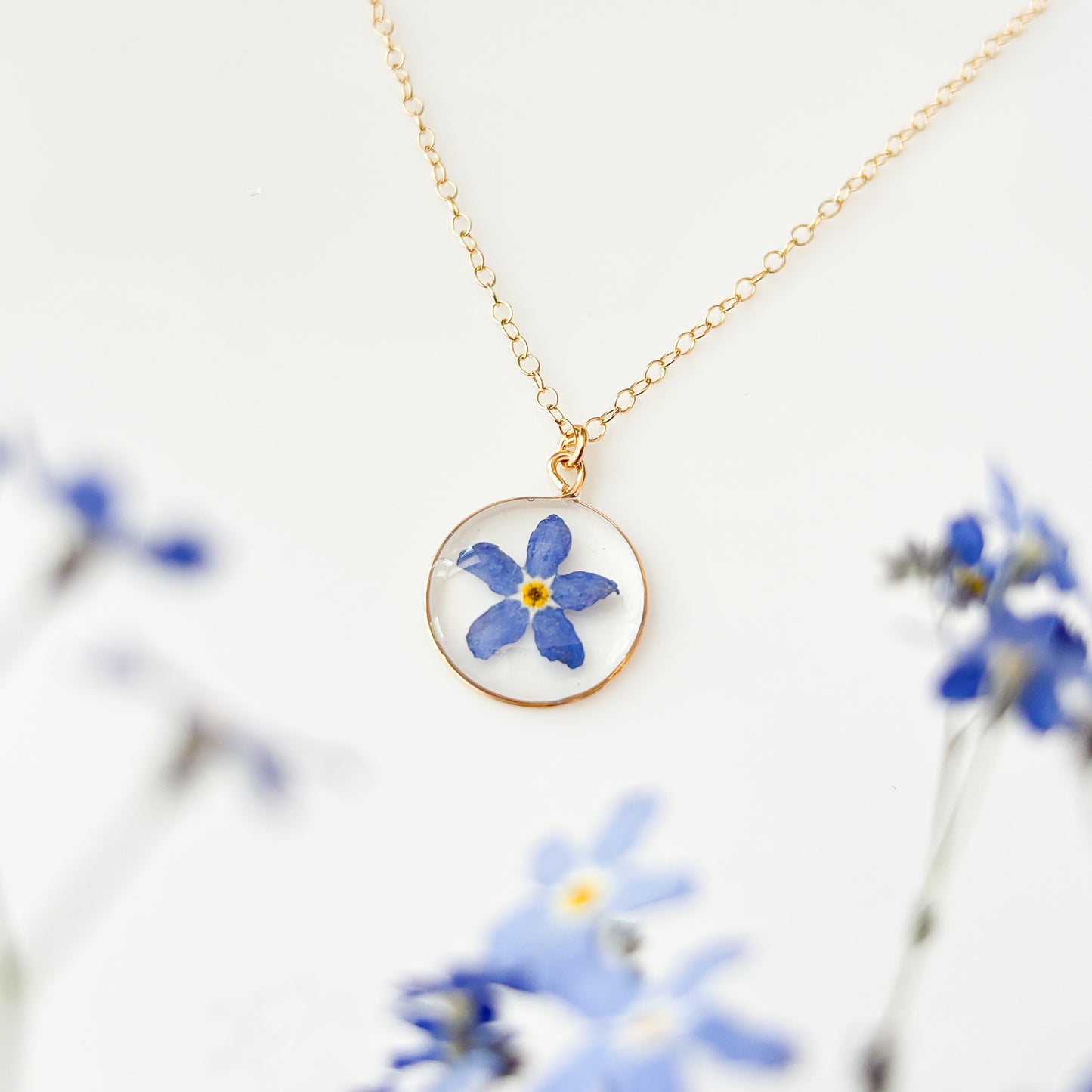 Gold Forget-Me-Not Necklace