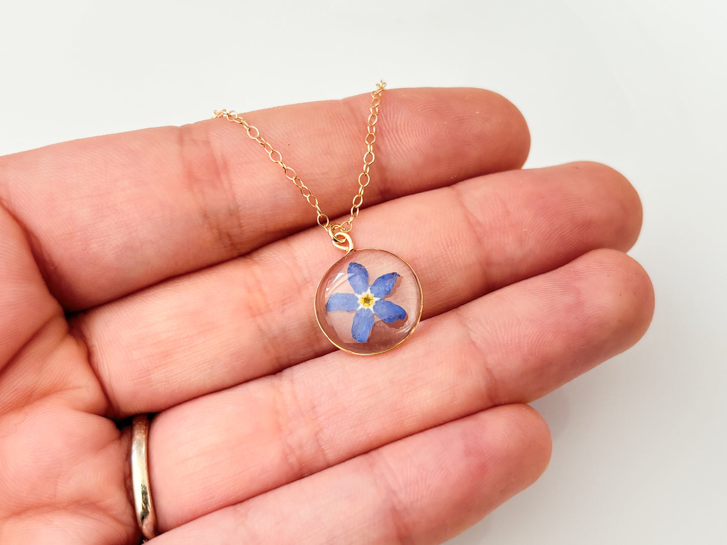 Gold Forget-Me-Not Necklace