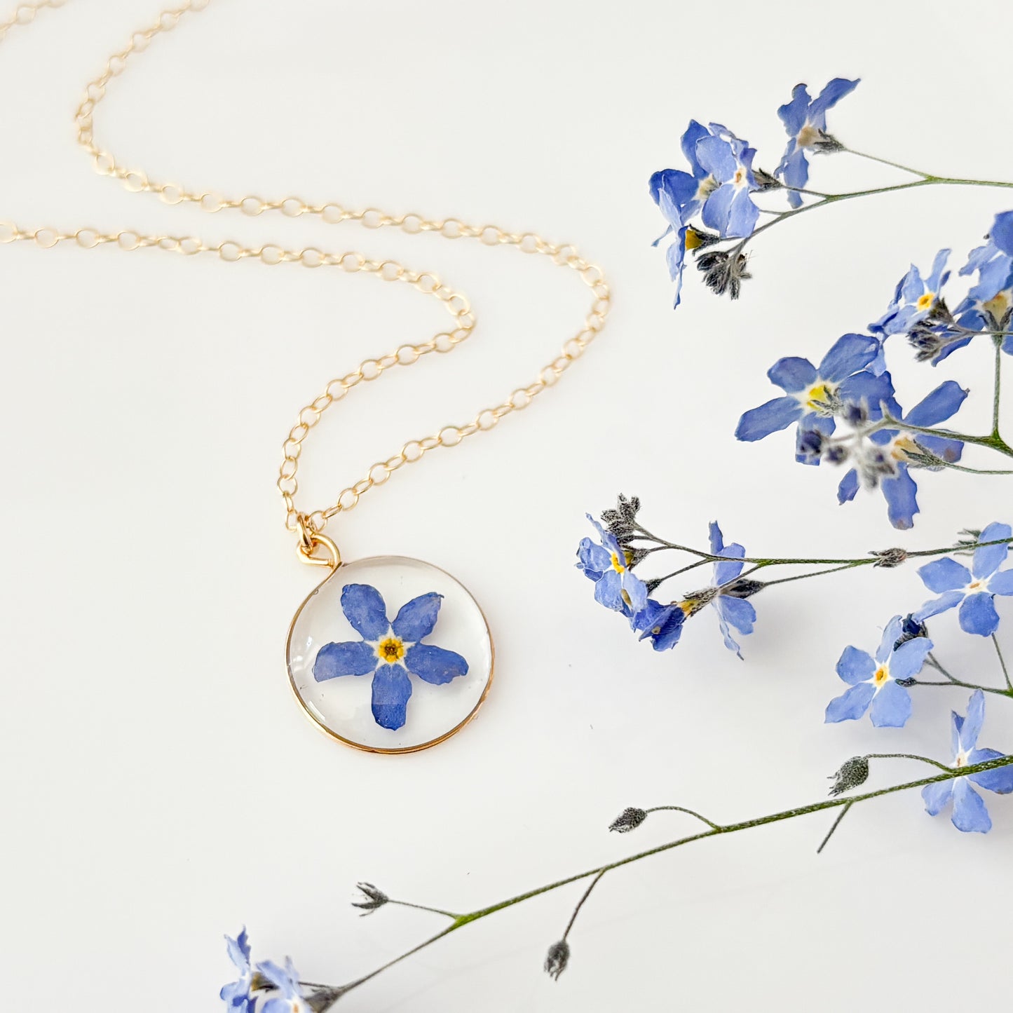 Gold Forget-Me-Not Necklace