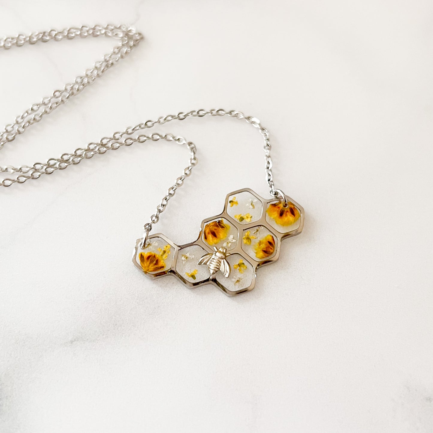 Honeycomb and Bee Necklace