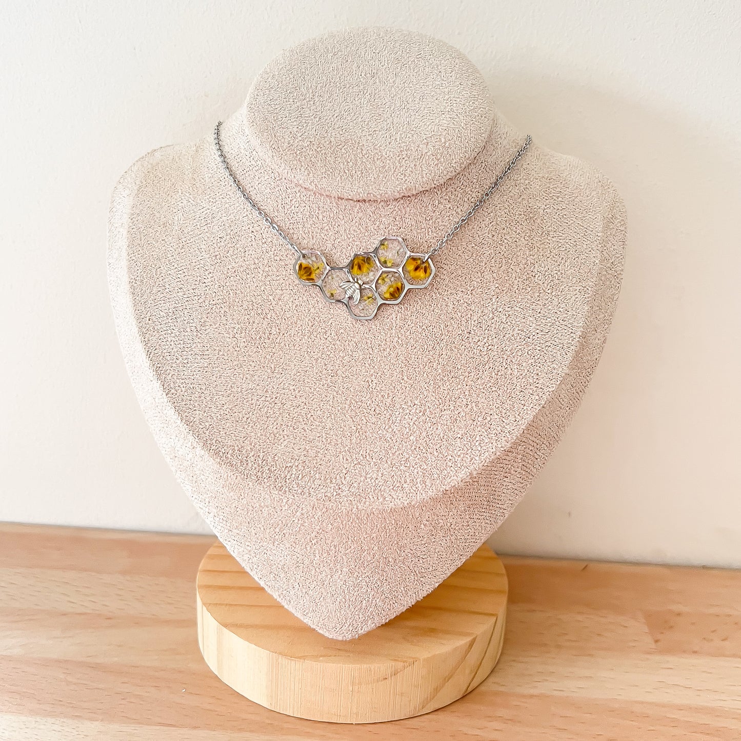 Honeycomb and Bee Necklace