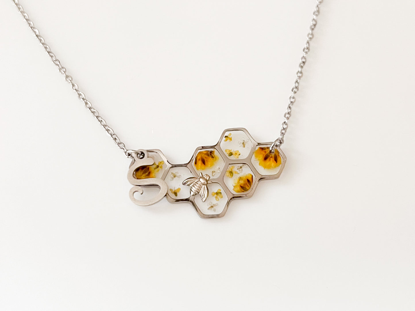 Honeycomb and Bee Necklace