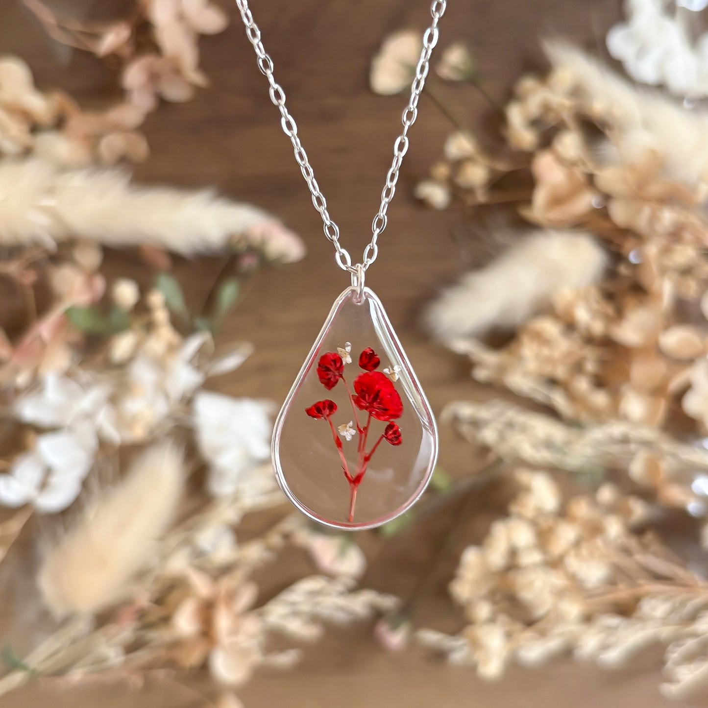 Sterling Silver Poppy Necklace
