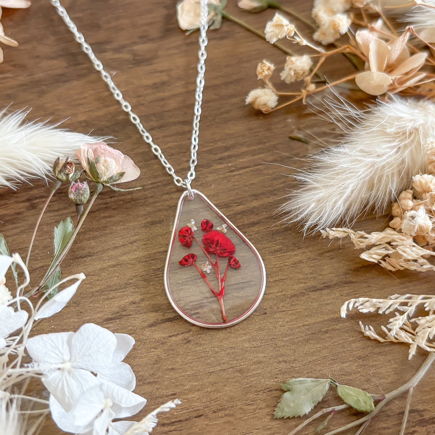 Sterling Silver Poppy Necklace