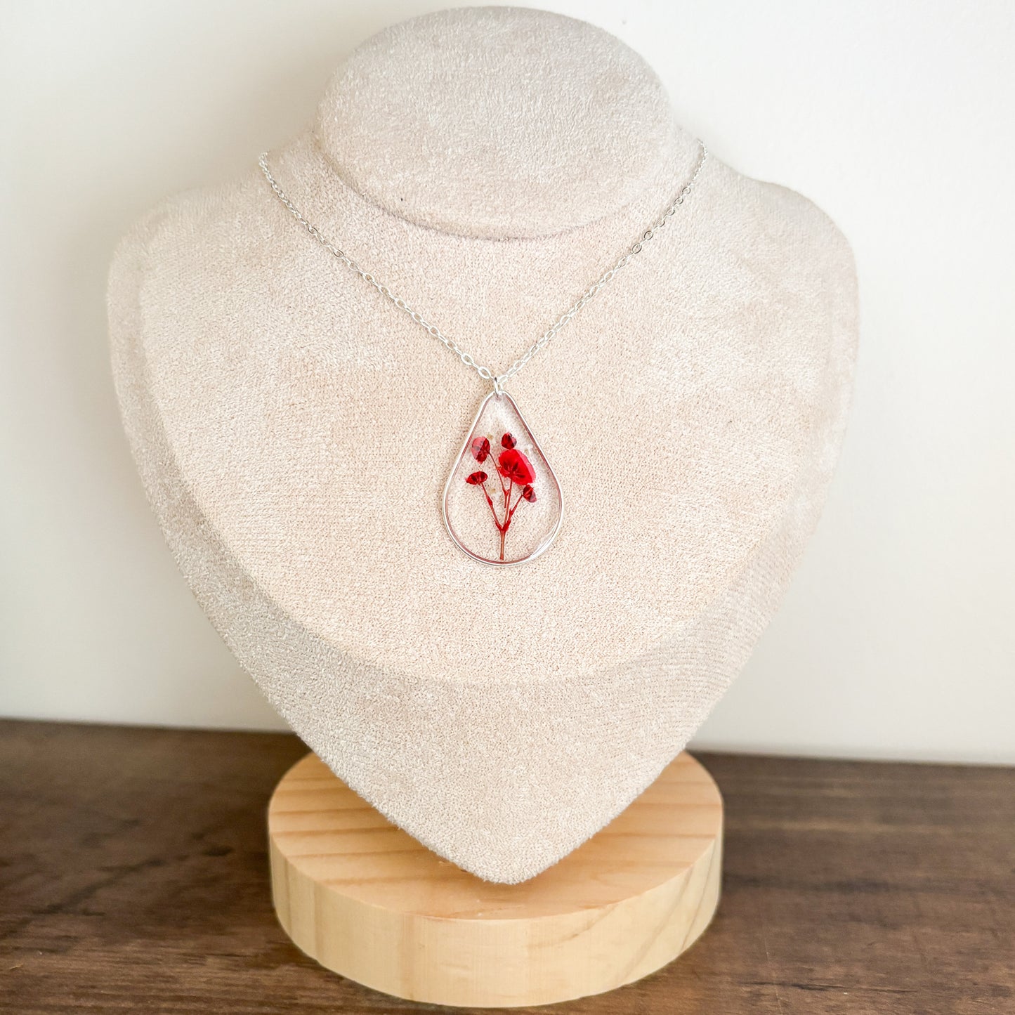 Sterling Silver Poppy Necklace