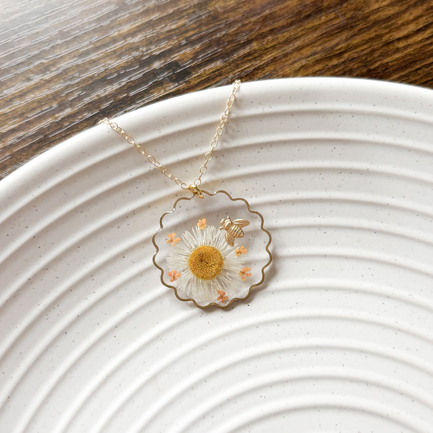 Daisy and Bee Necklace