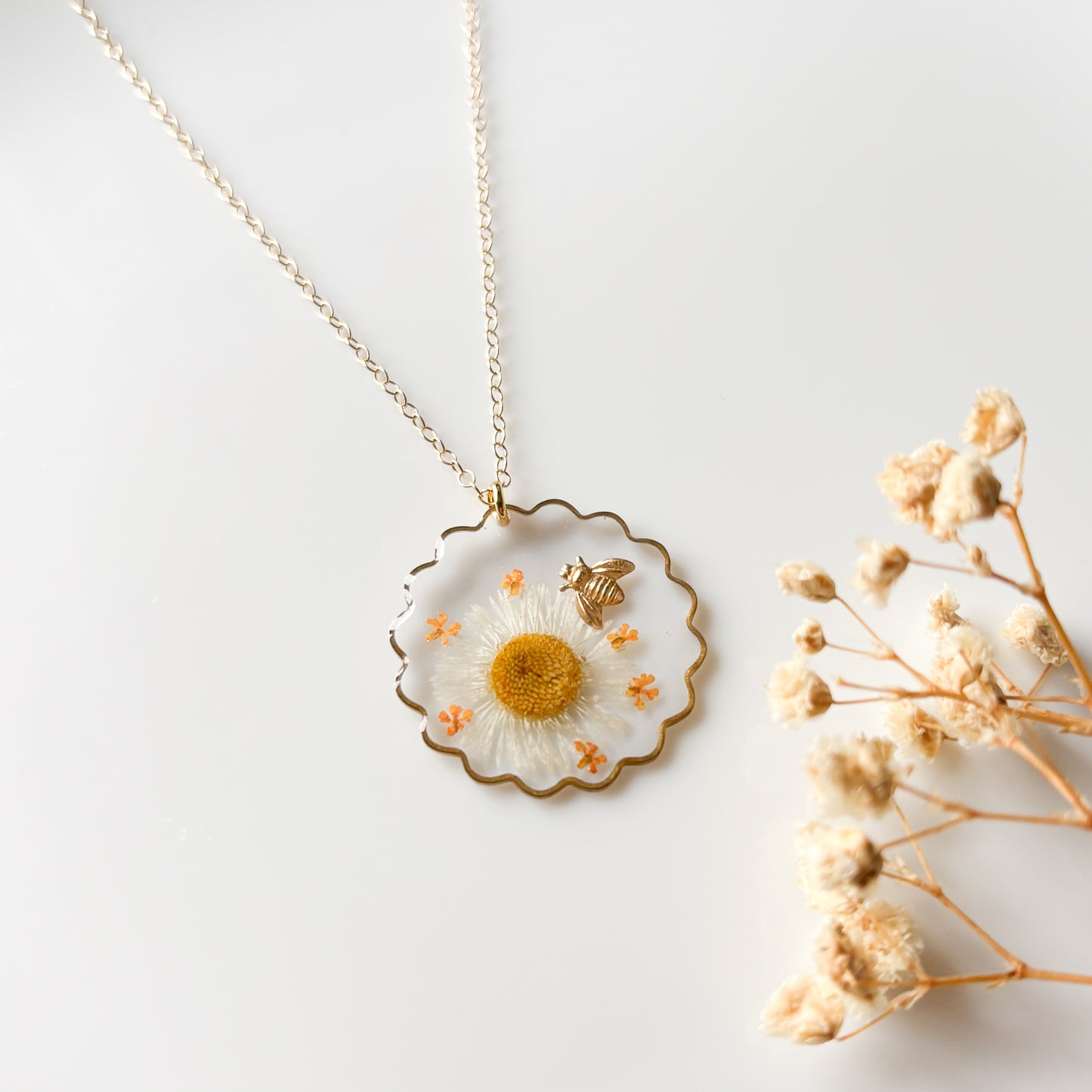 Daisy and Bee Necklace