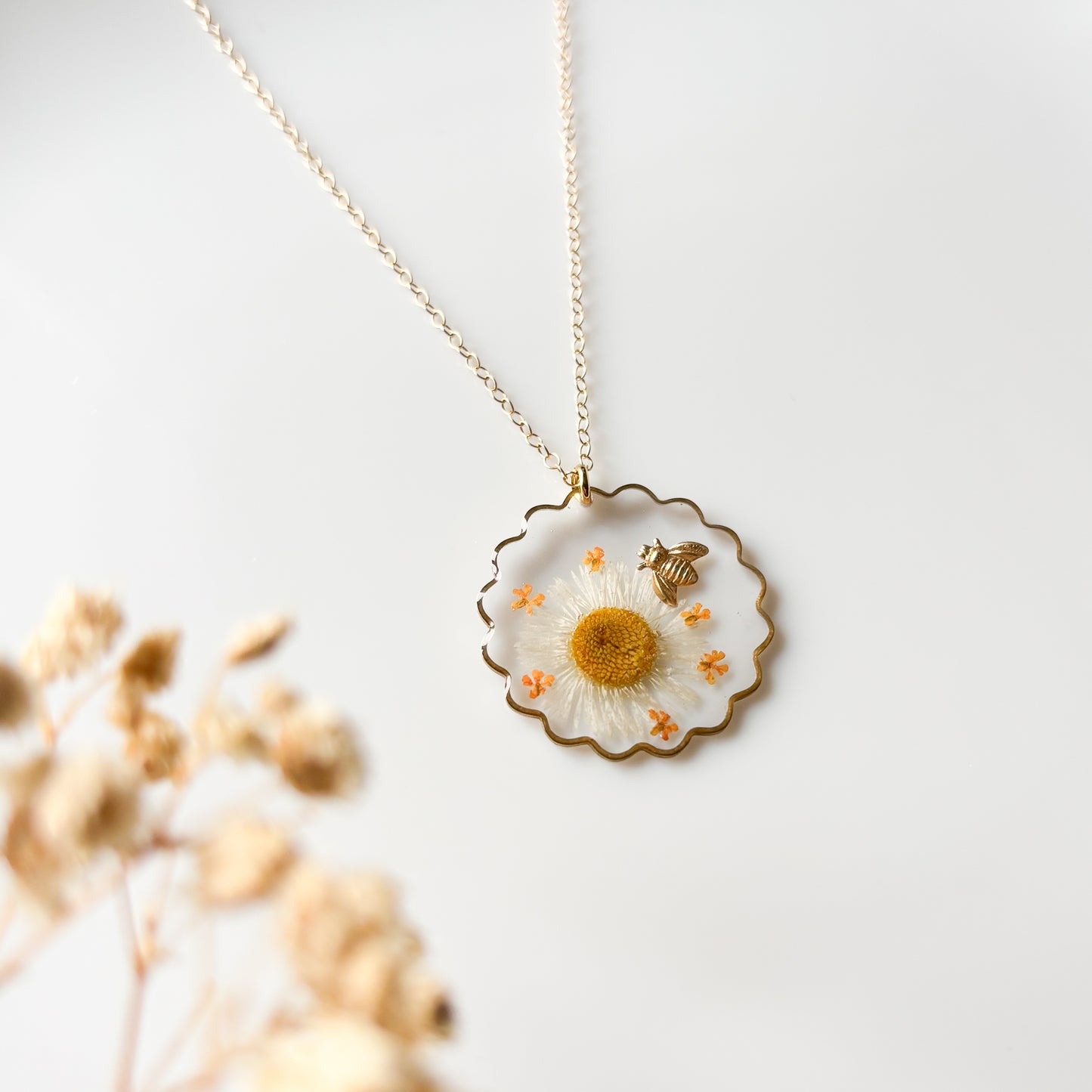 Daisy and Bee Necklace
