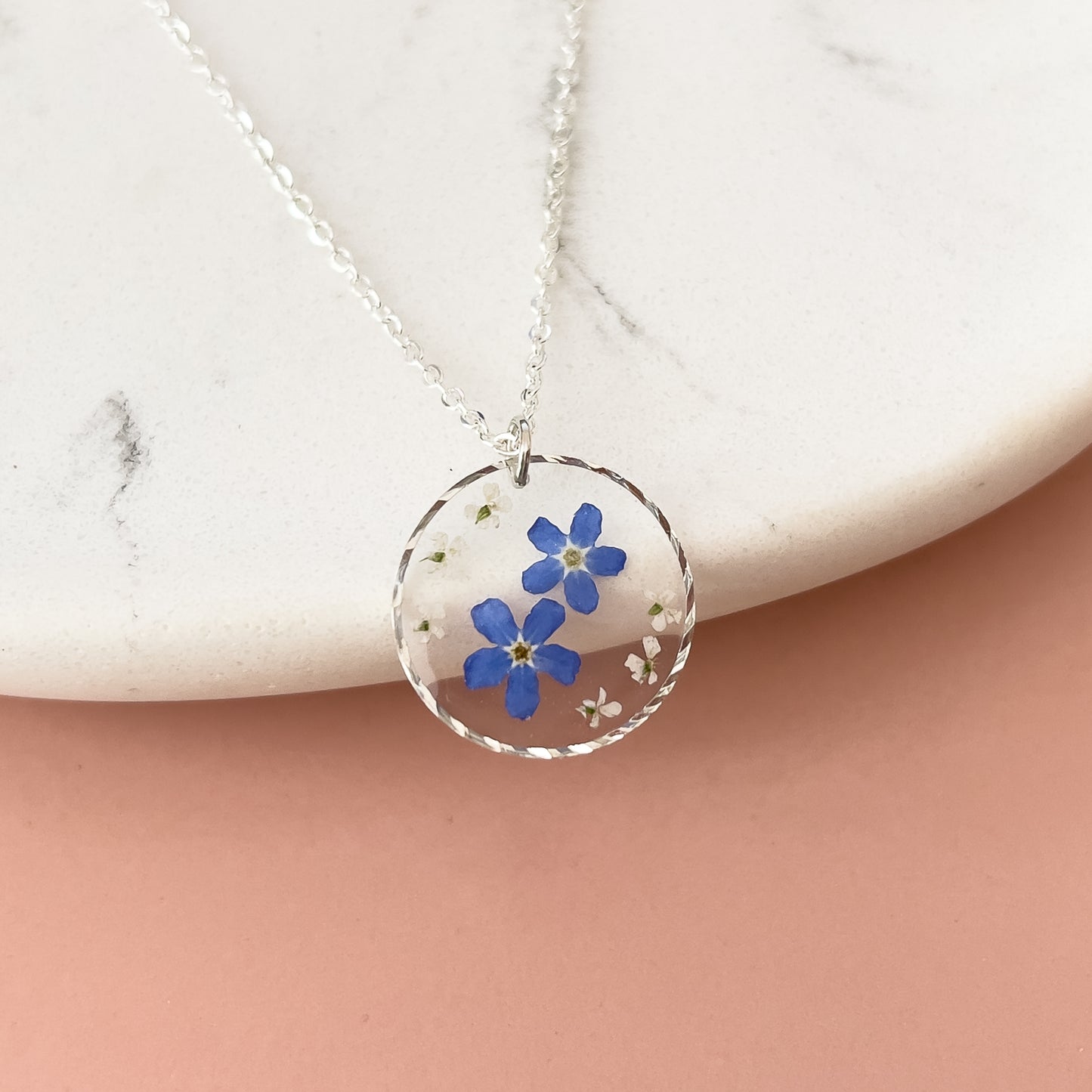 Hammered Forget-Me-Not Necklace