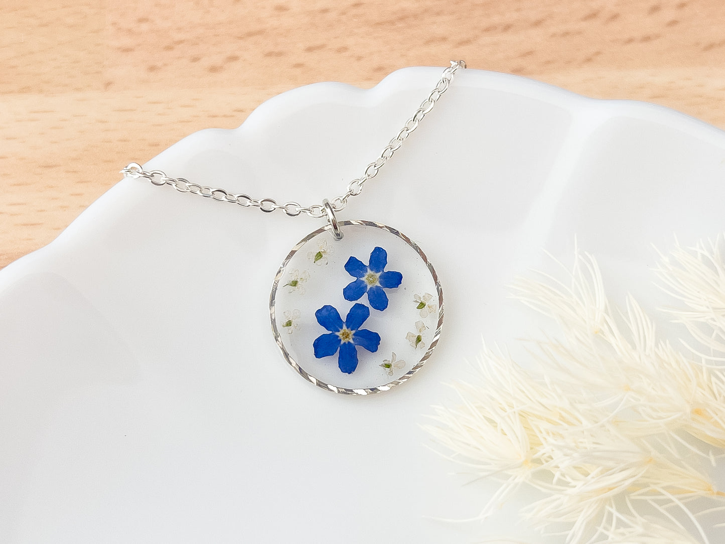 Hammered Forget-Me-Not Necklace