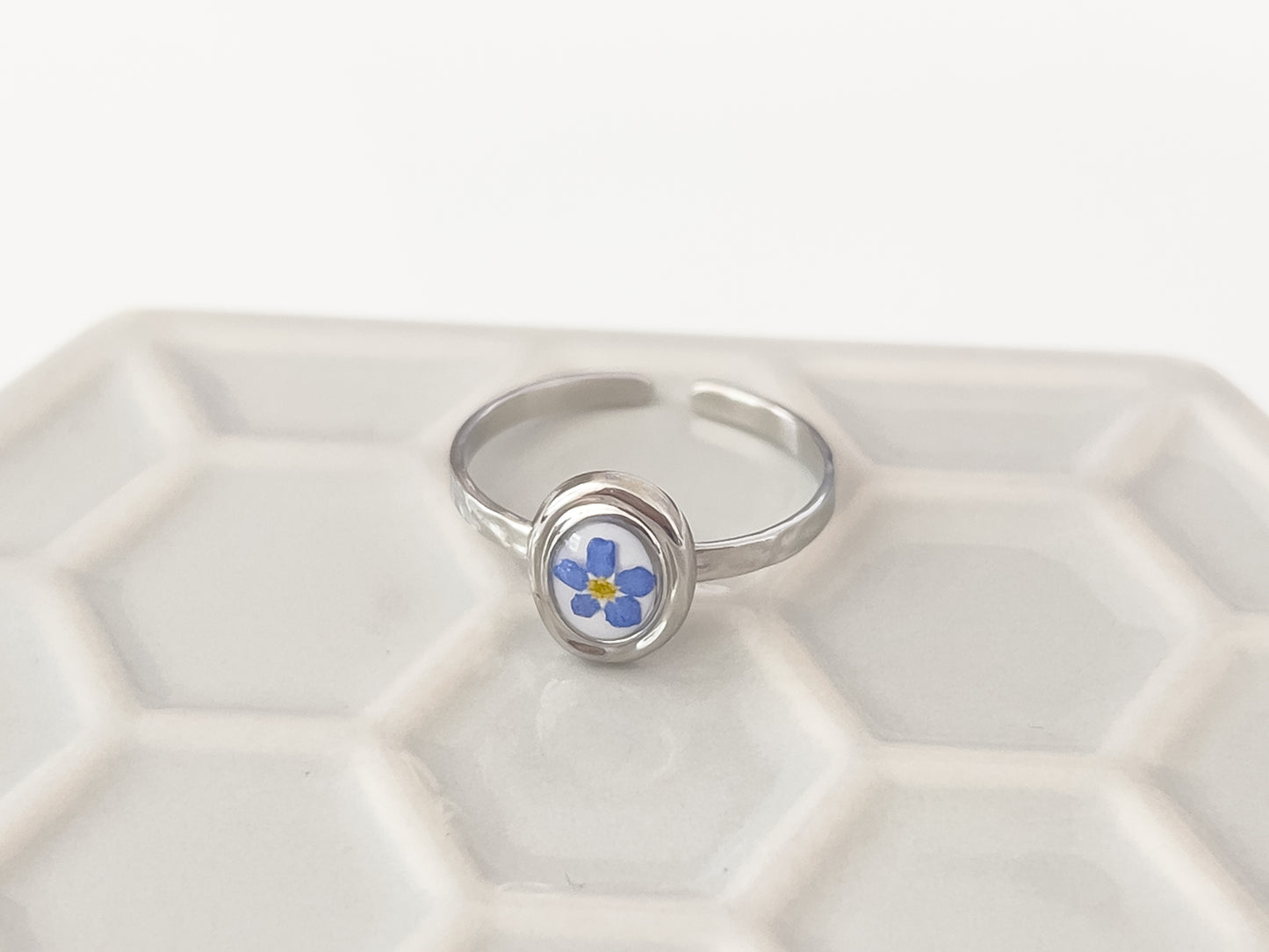Stainless Steel Forget Me Not Ring