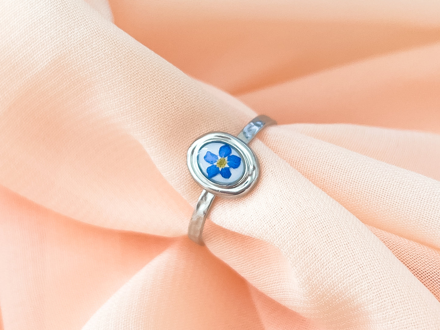 Stainless Steel Forget Me Not Ring