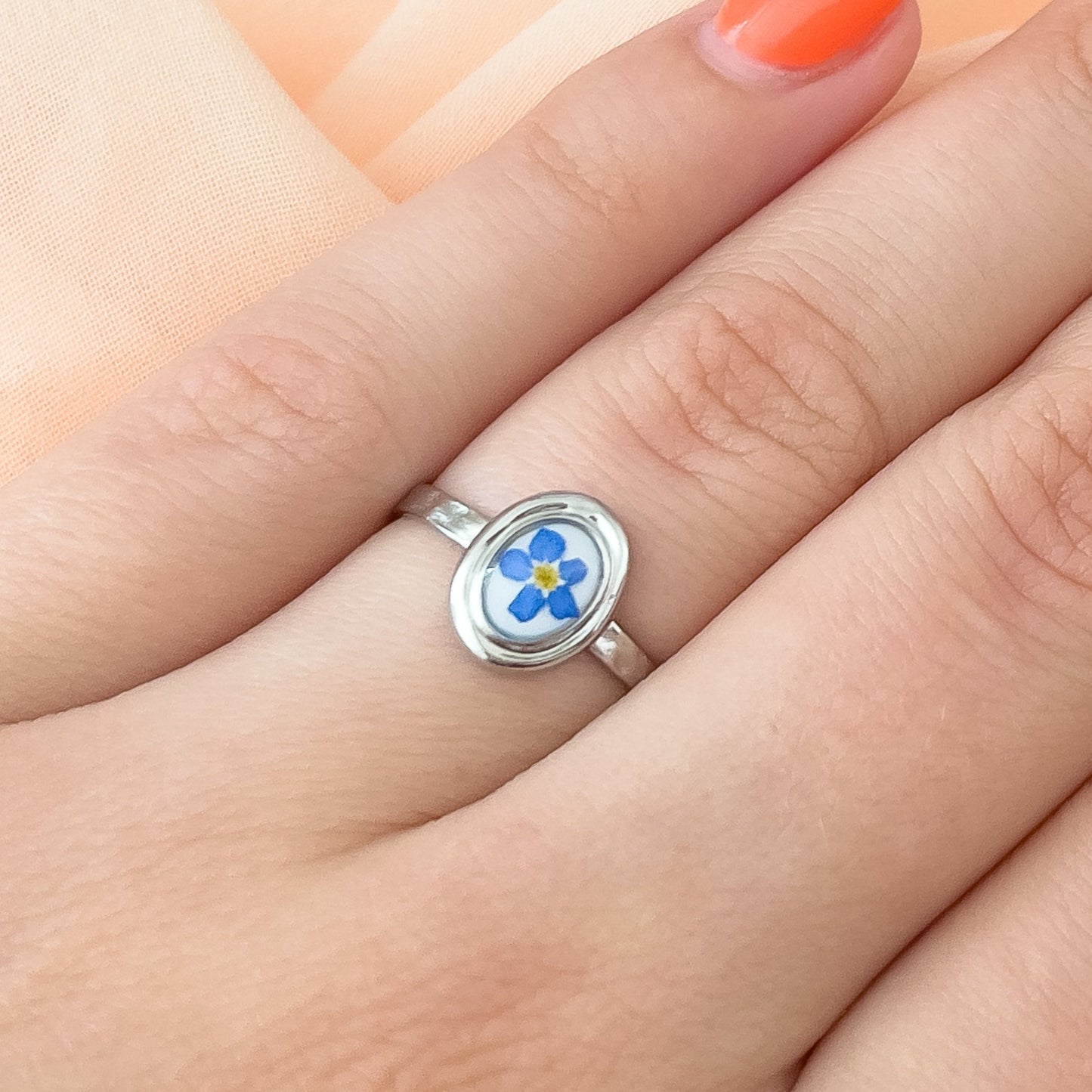 Stainless Steel Forget Me Not Ring