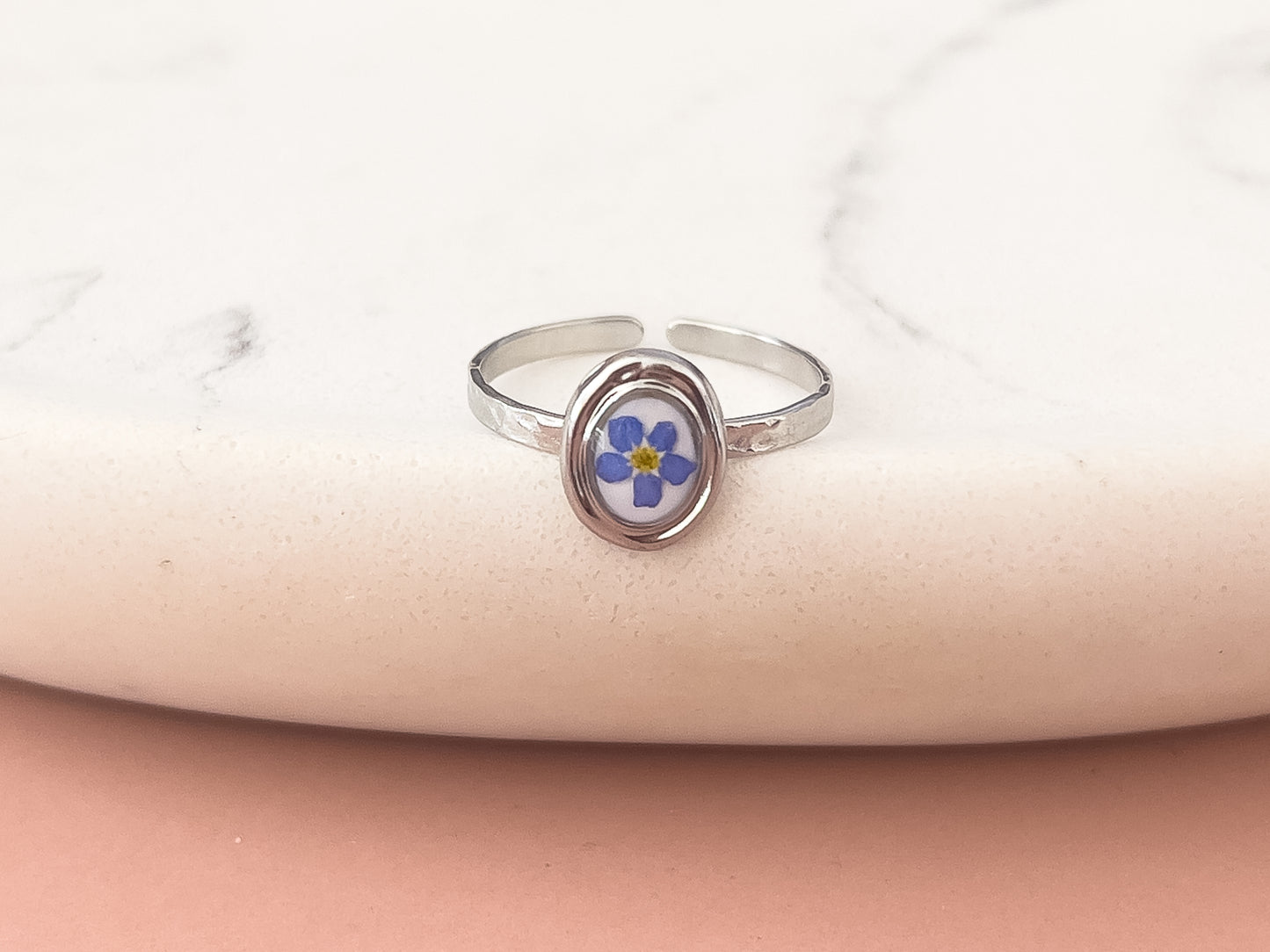 Stainless Steel Forget Me Not Ring