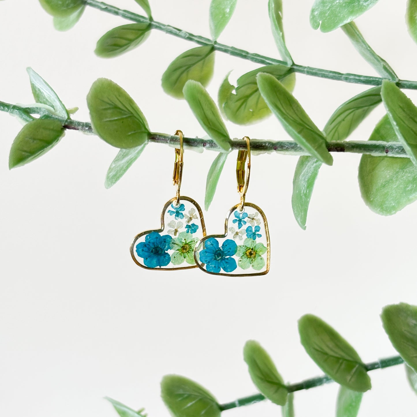 Turquoise Floral Gold Hearts