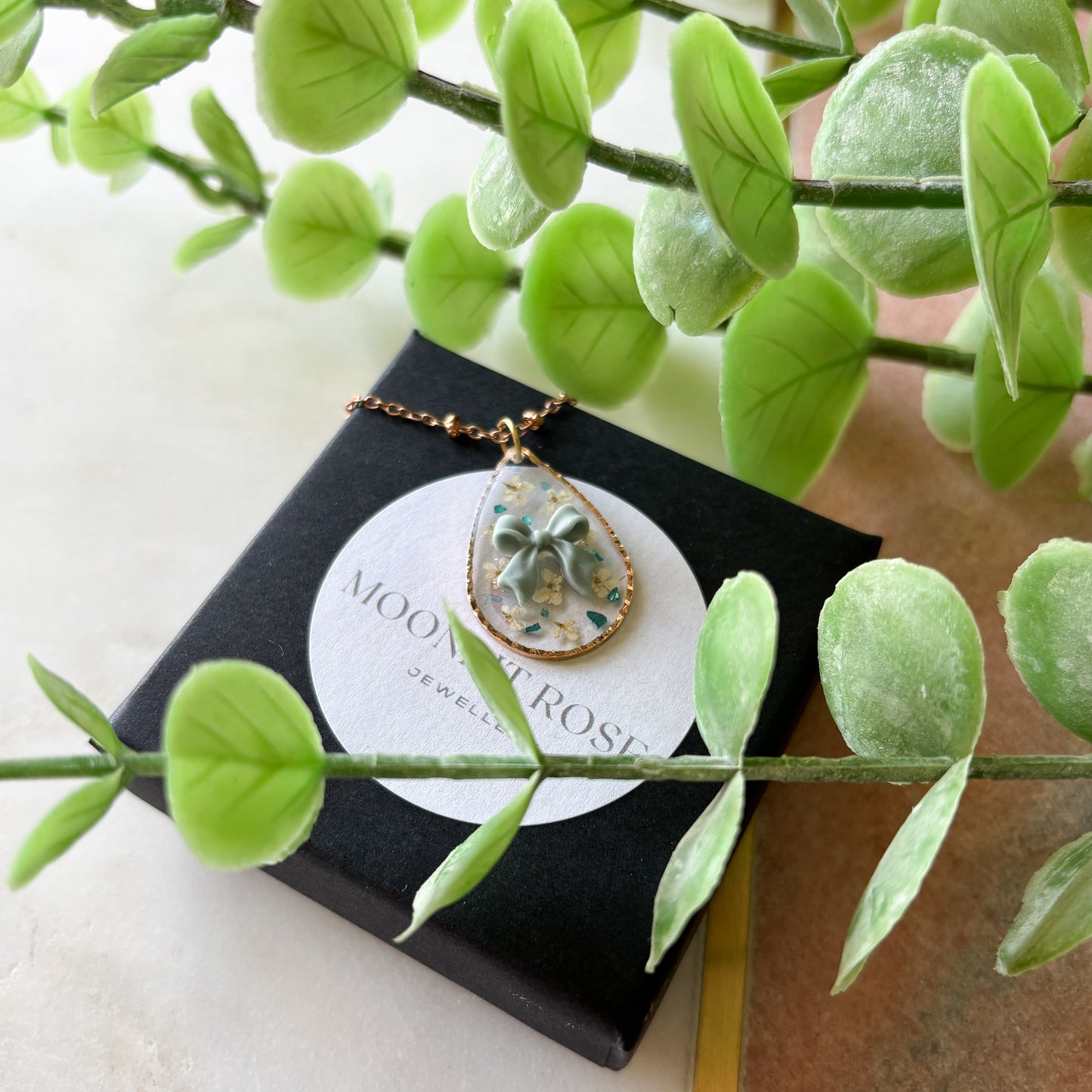 Grey Bow Necklace