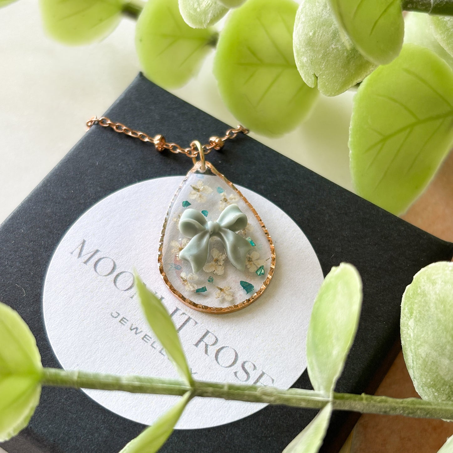 Grey Bow Necklace