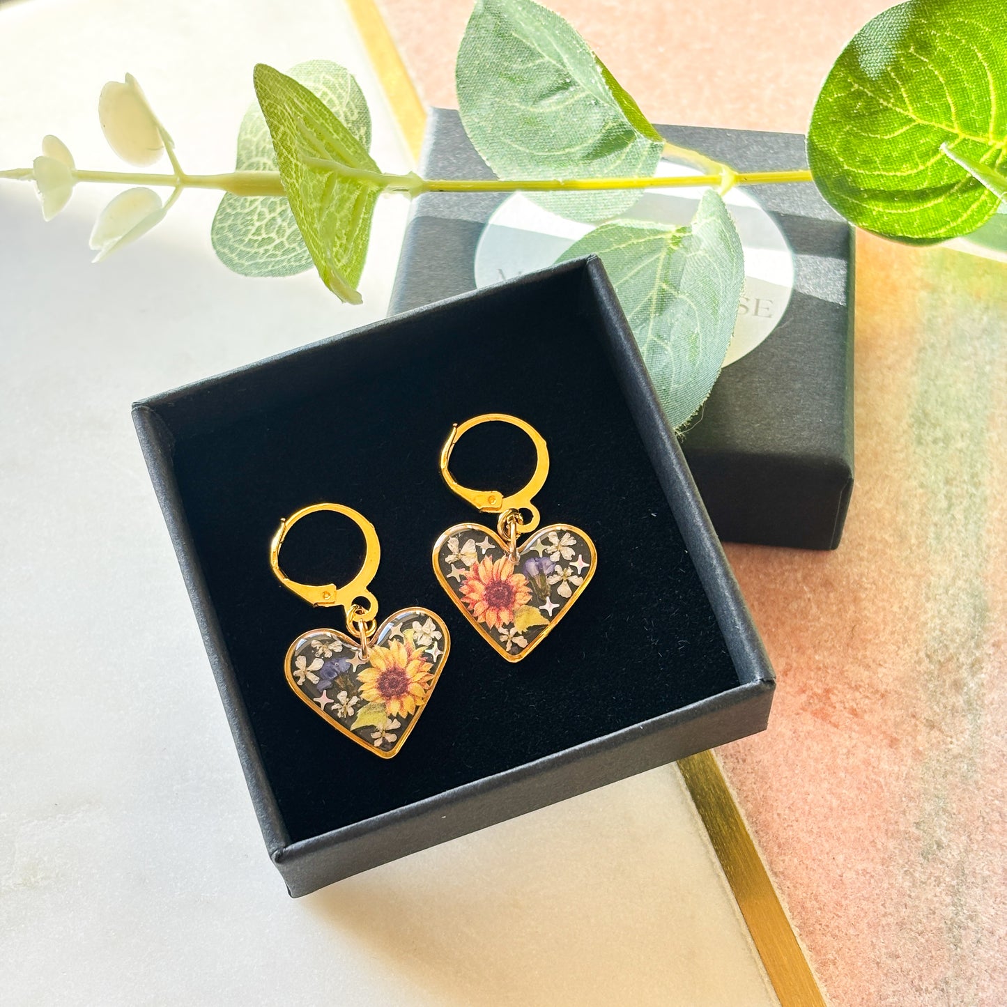 Sunflower Heart Hoops