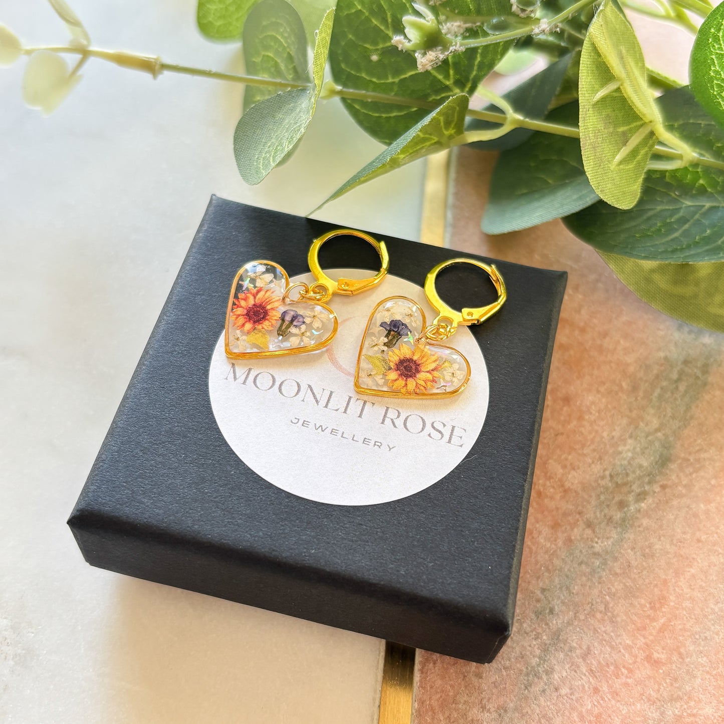 Sunflower Heart Hoops