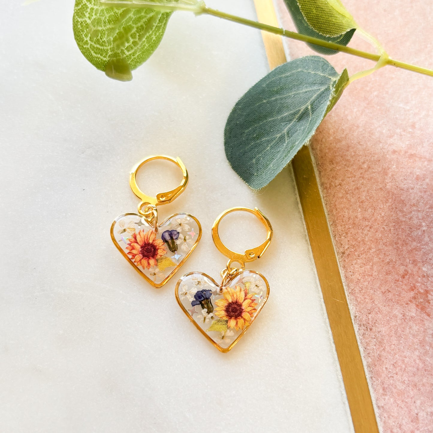 Sunflower Heart Hoops