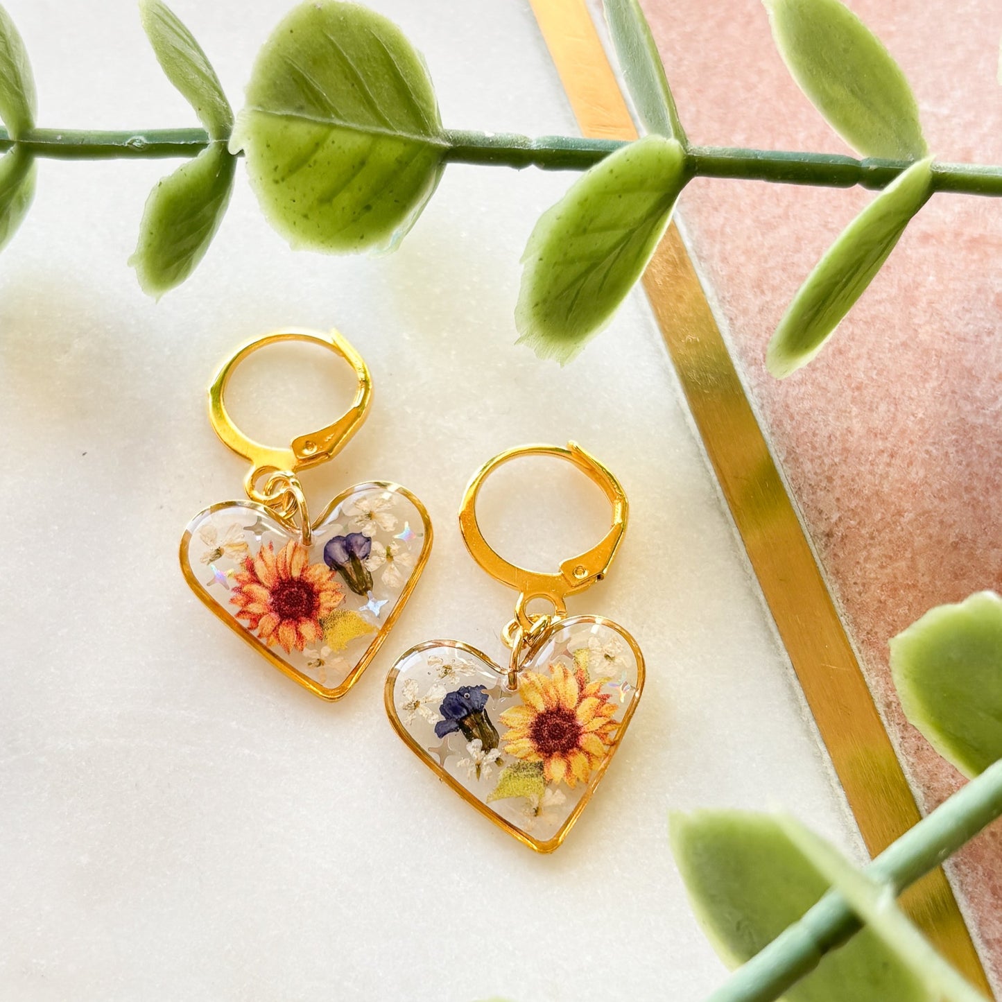 Sunflower Heart Hoops