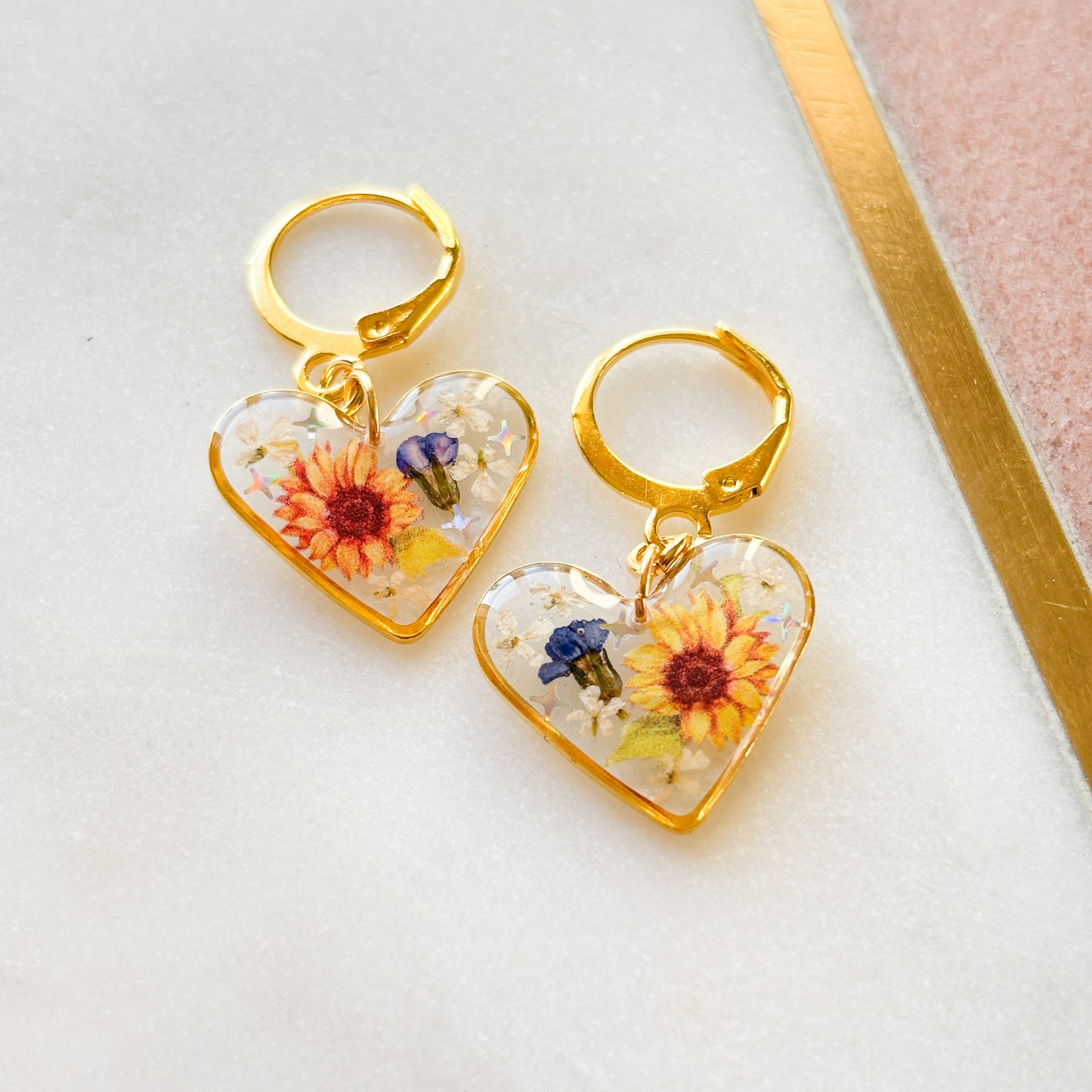 Sunflower Heart Hoops