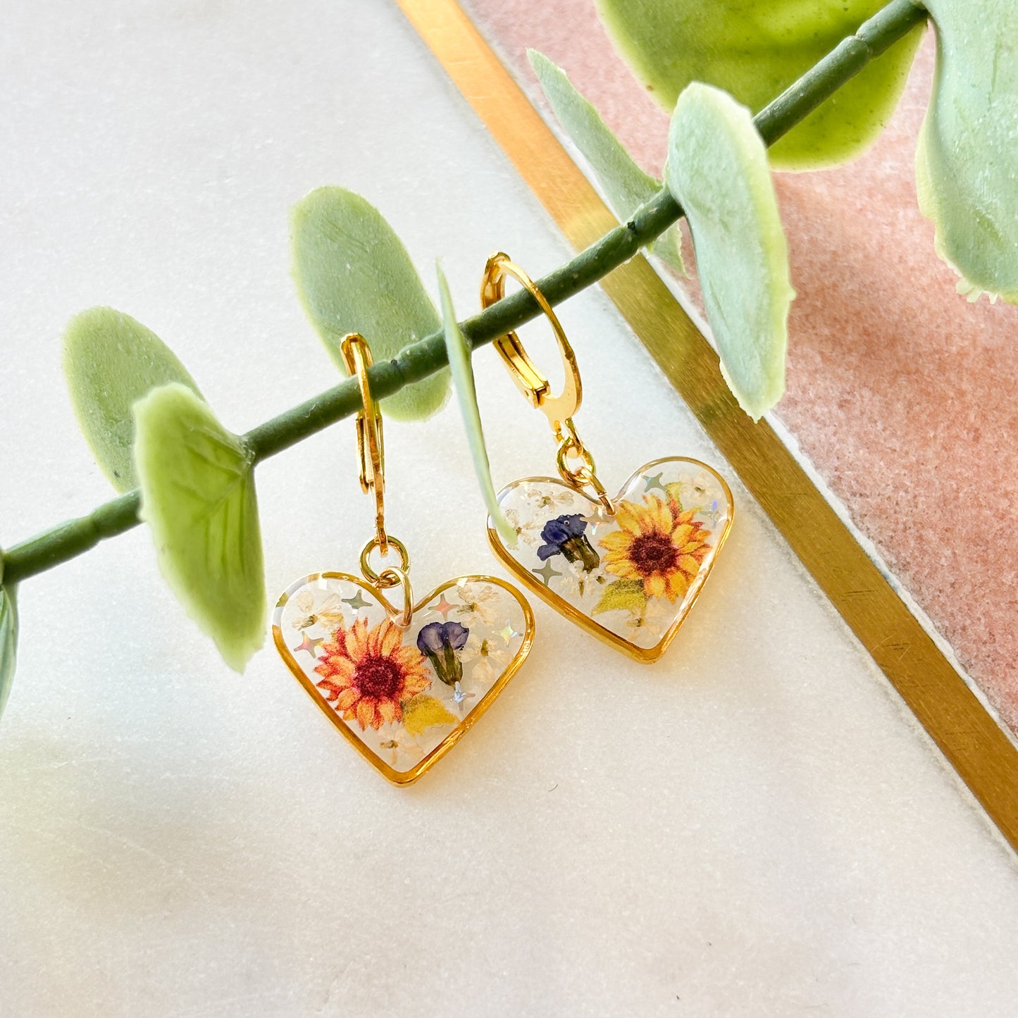Sunflower Heart Hoops