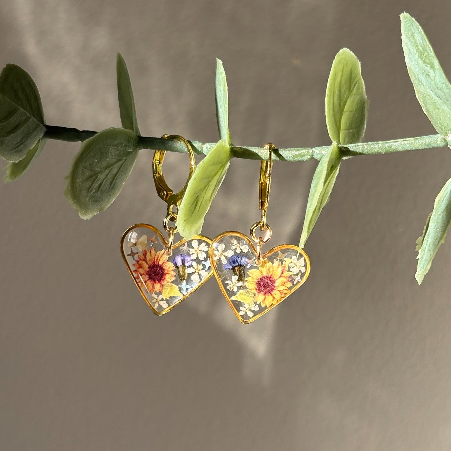 Sunflower Heart Hoops