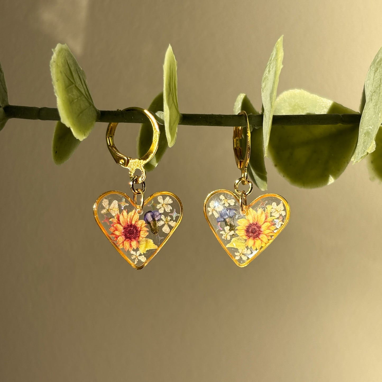 Sunflower Heart Hoops