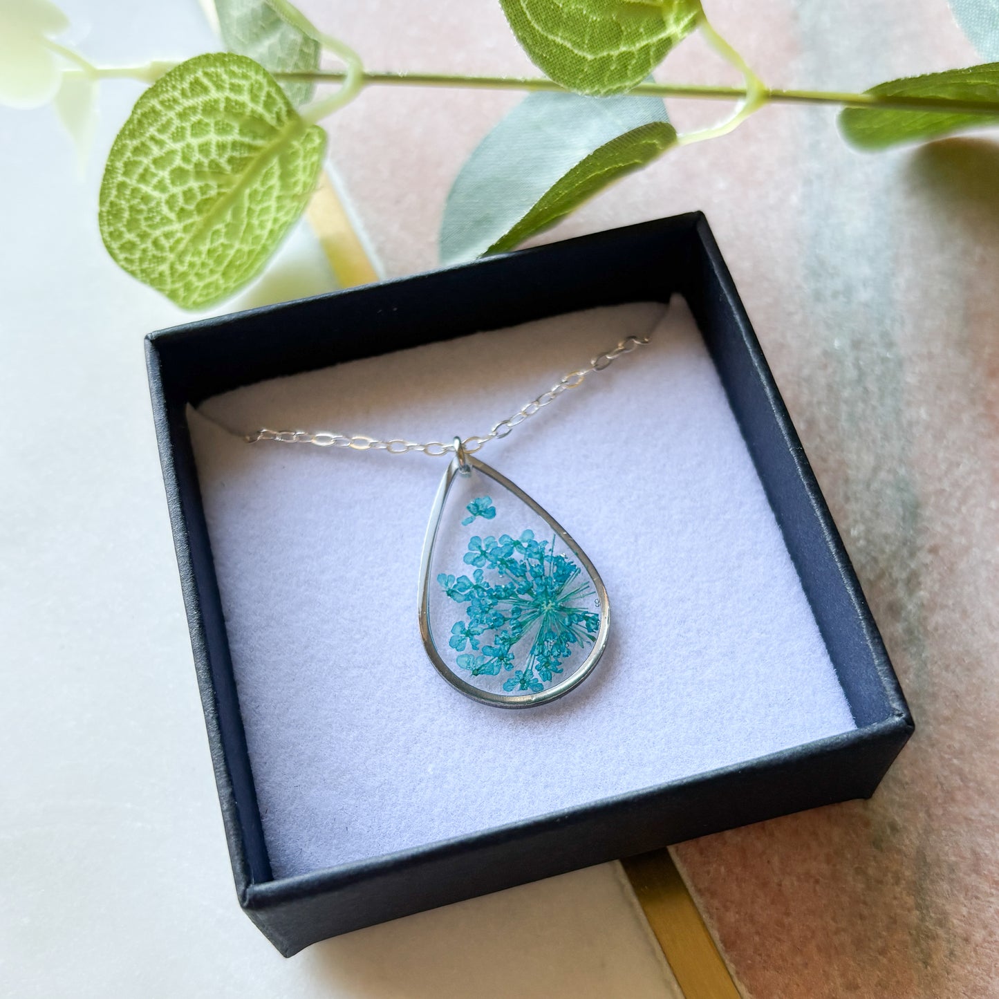 Blue Teardrop Necklace