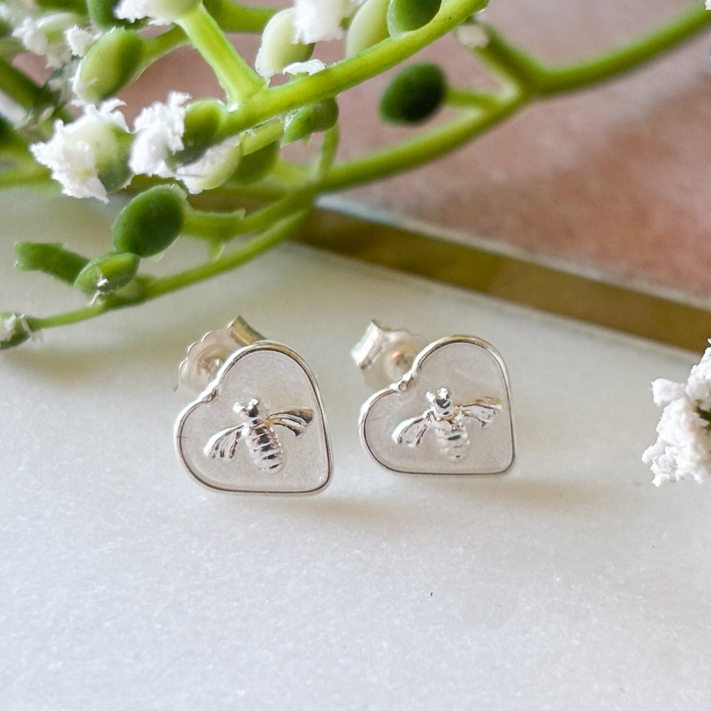 Sterling Silver Bee Studs