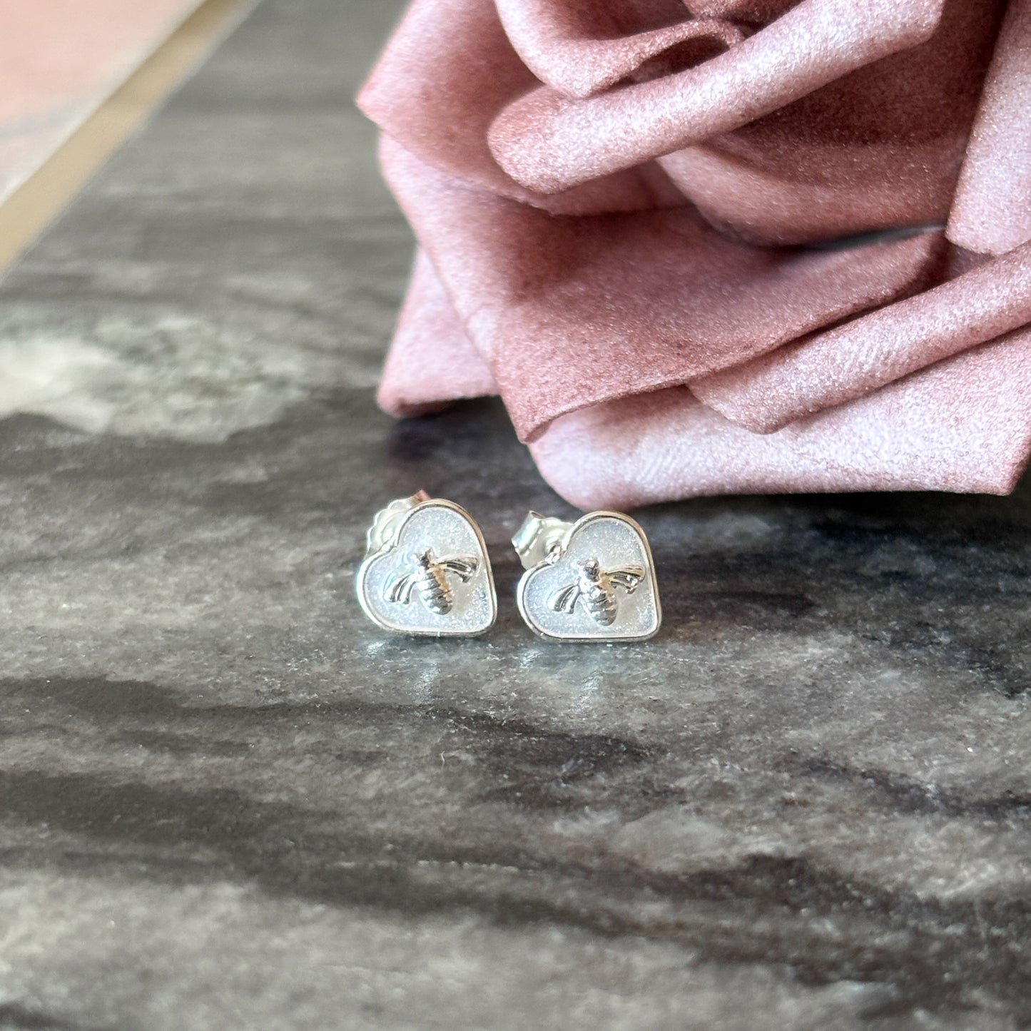Sterling Silver Bee Studs