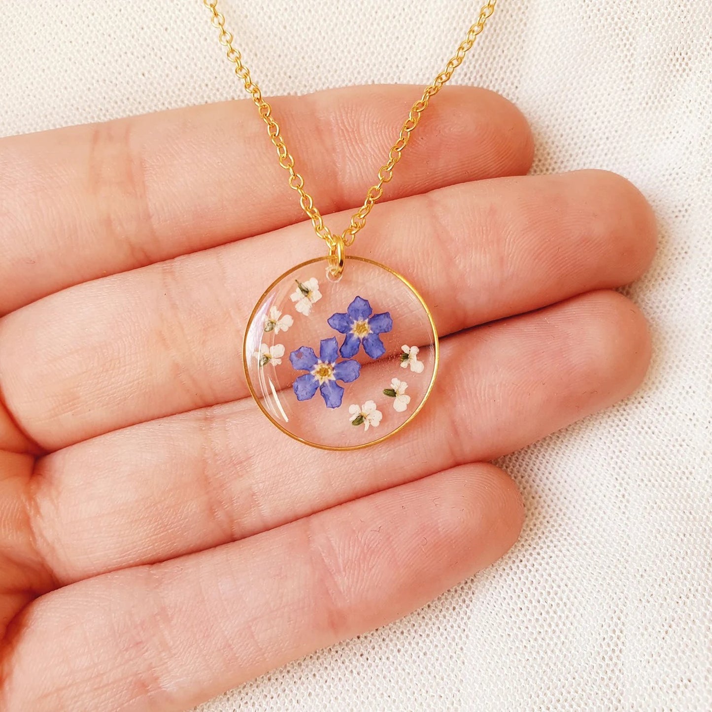 Gold Forget-Me-Not Necklace