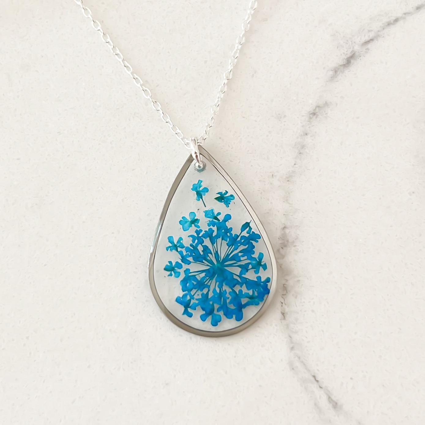 Blue Teardrop Necklace