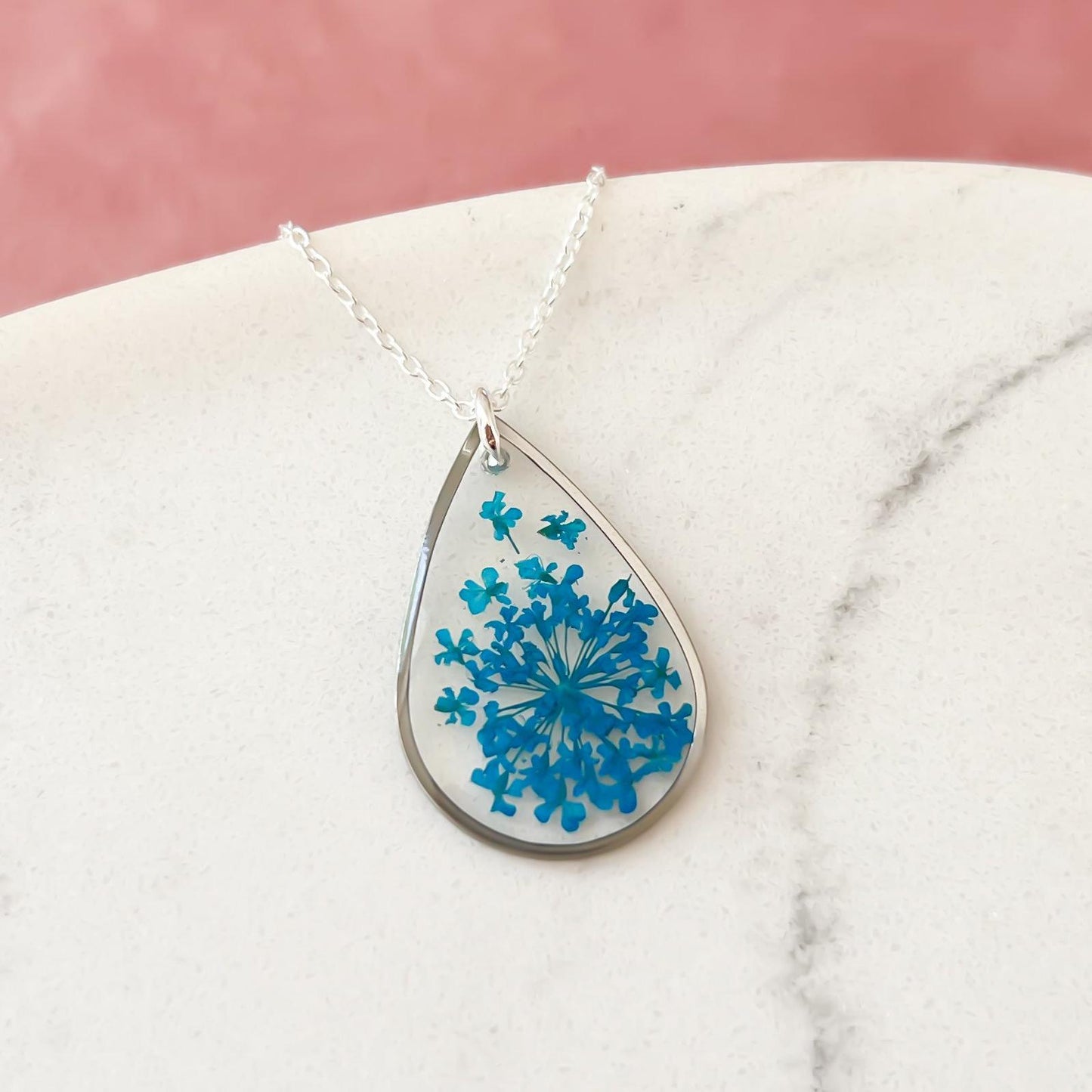 Blue Teardrop Necklace