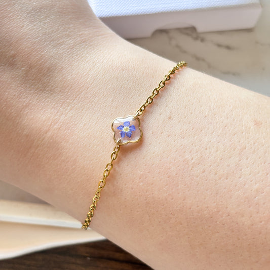 Forget-Me-Not Clover Bracelet