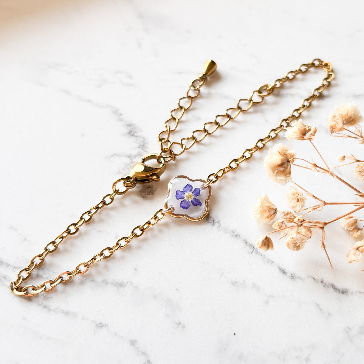 Forget-Me-Not Clover Bracelet