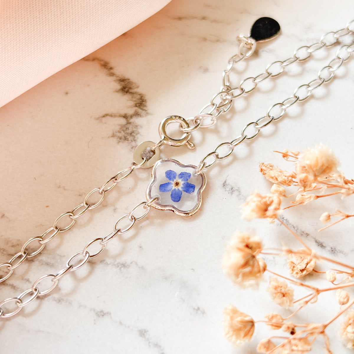 Forget-Me-Not Clover Bracelet