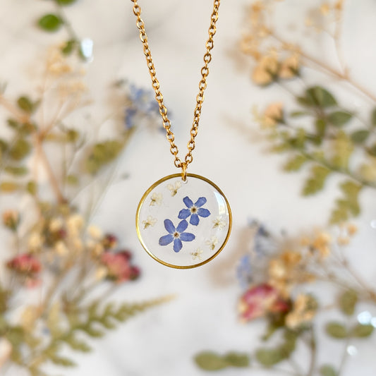 Gold Forget-Me-Not Necklace