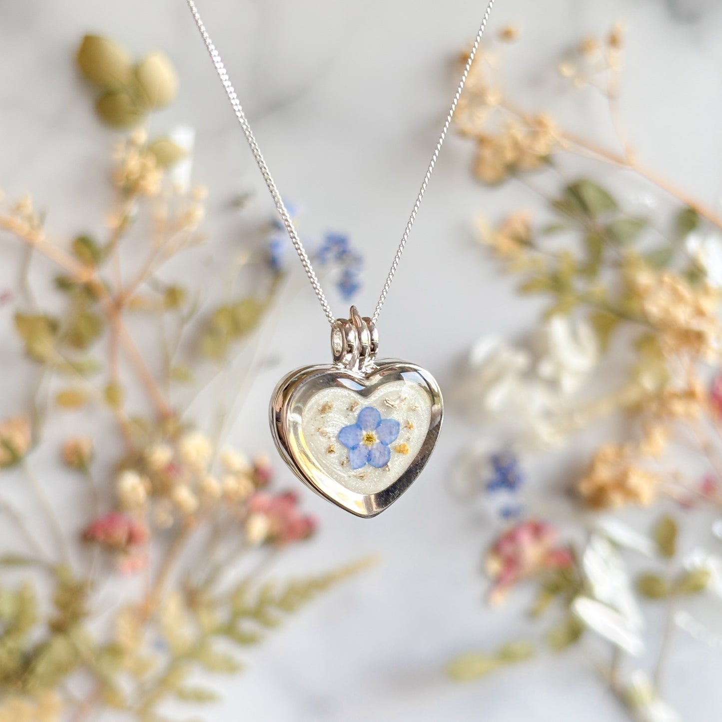 Silver Heart Ashes Locket