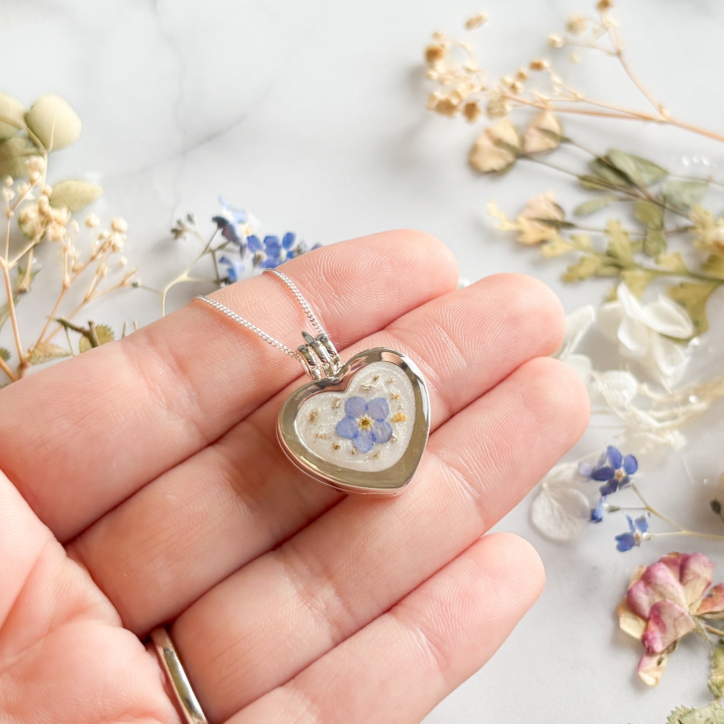 Silver Heart Ashes Locket