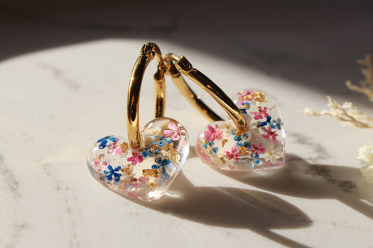 Floral Confetti Hoops